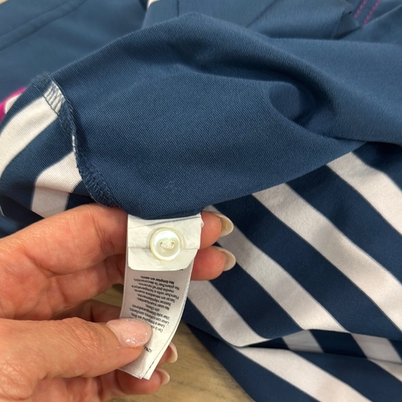 Vineyard Vines Men's Striped Performance Polo Shirt - Pink and Blue - Picture 9 of 9